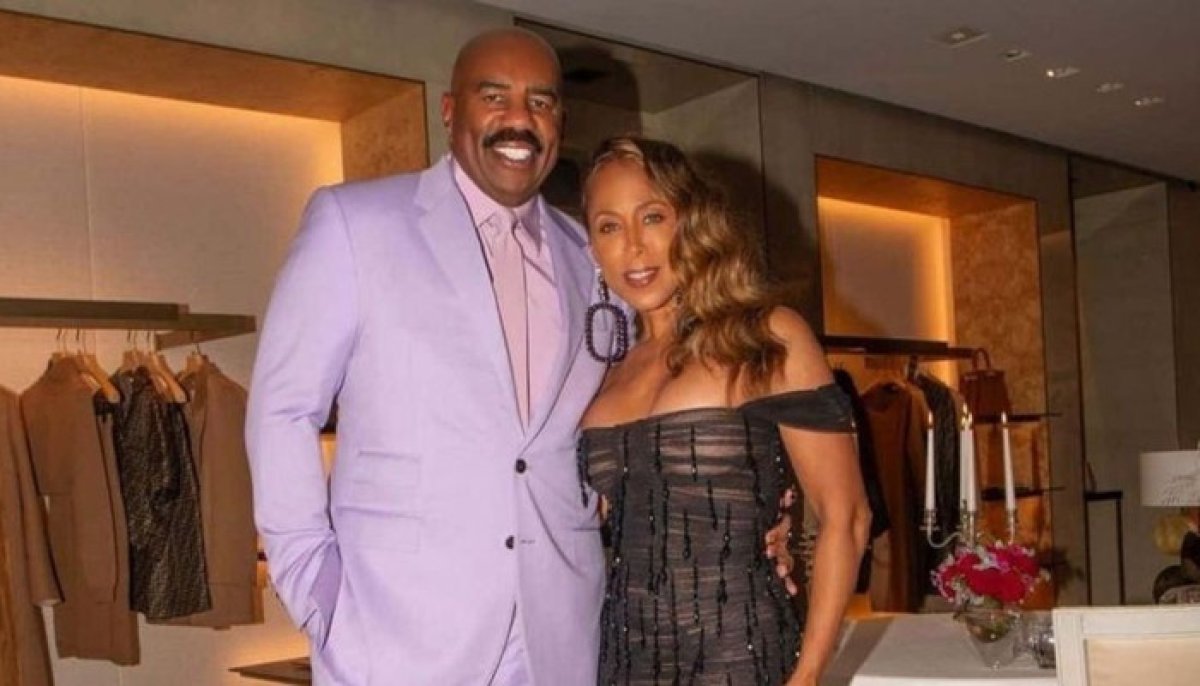 Steve Harvey's wife Majorie Bridges slays in black dress