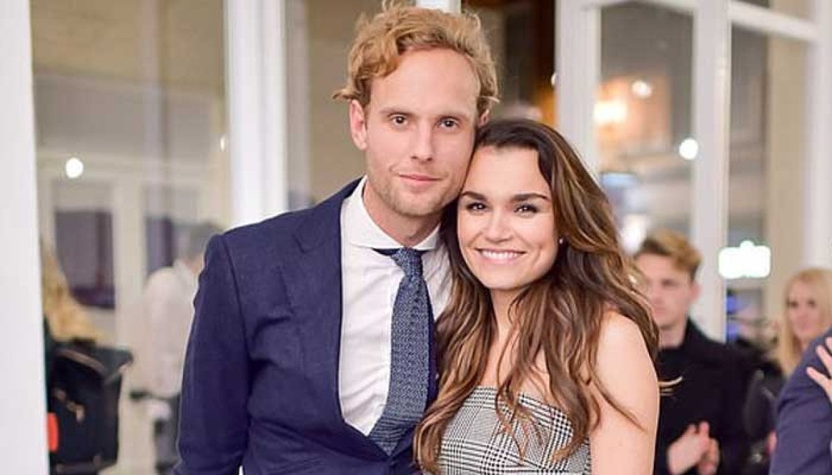 Frozen star Samantha Barks expecting first child with husband Alex Stoll