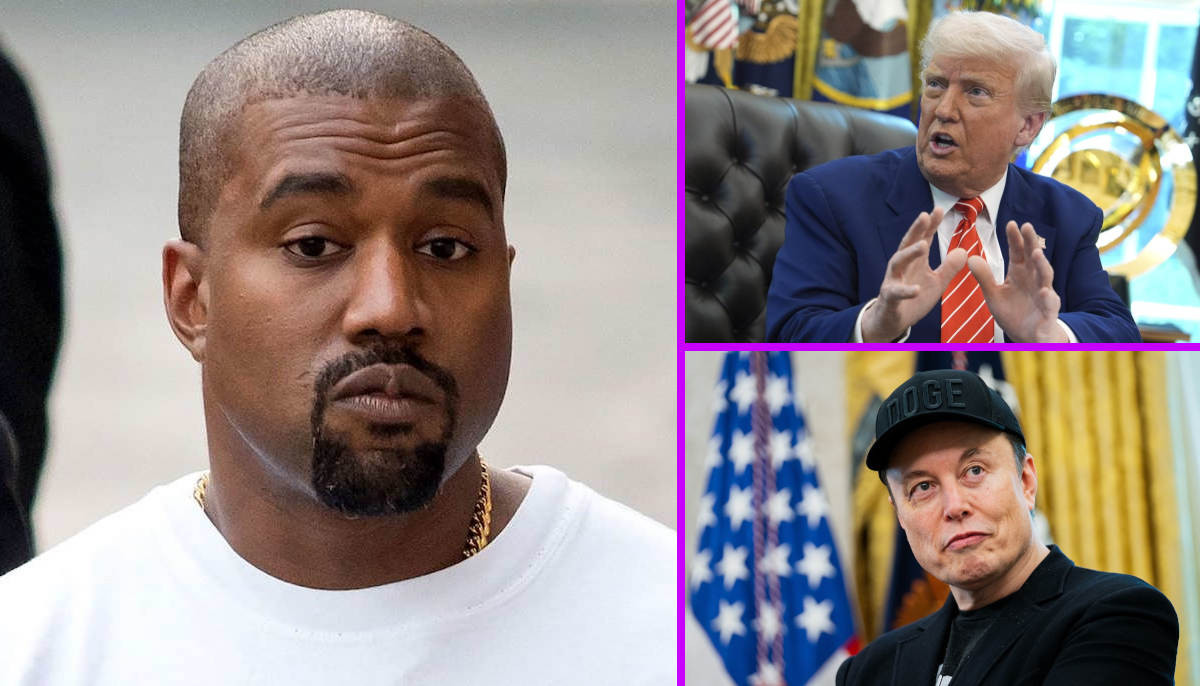 Kanye West reacts to Trump vs Musk