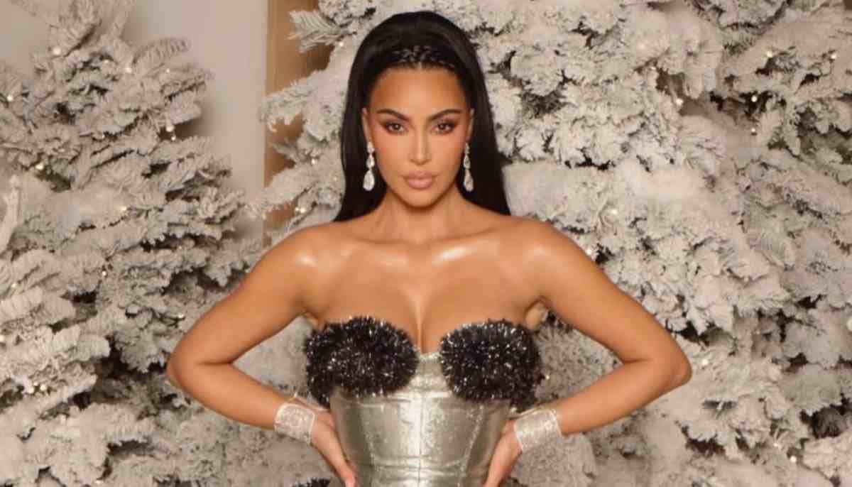 Kim Kardashian brings old Hollywood glam at family Christmas eve bash
