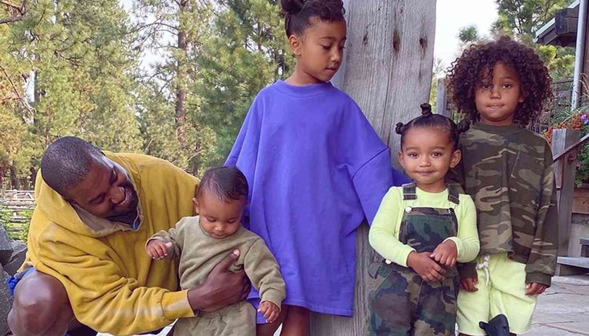 Kanye West vacations with kids except North