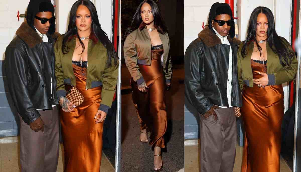 Rihanna stuns in satin look while supporting A$AP Rocky’s new album