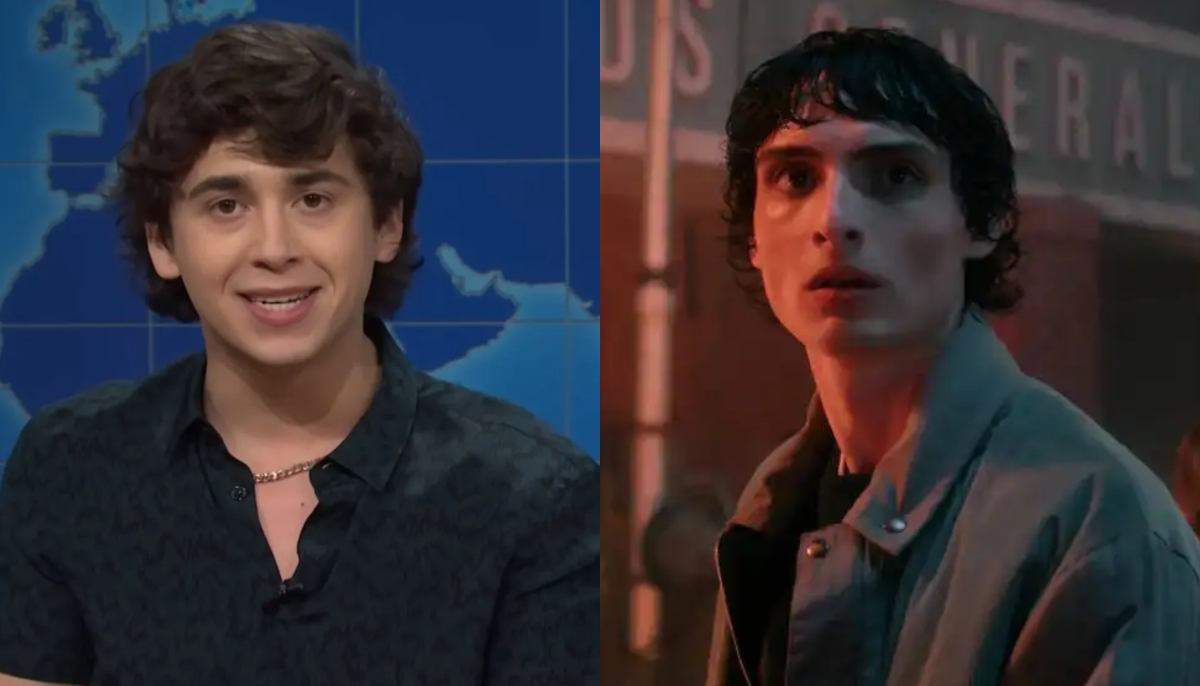 Finn Wolfhard spit take on 'SNL' cast Marcello Hernández in monologue