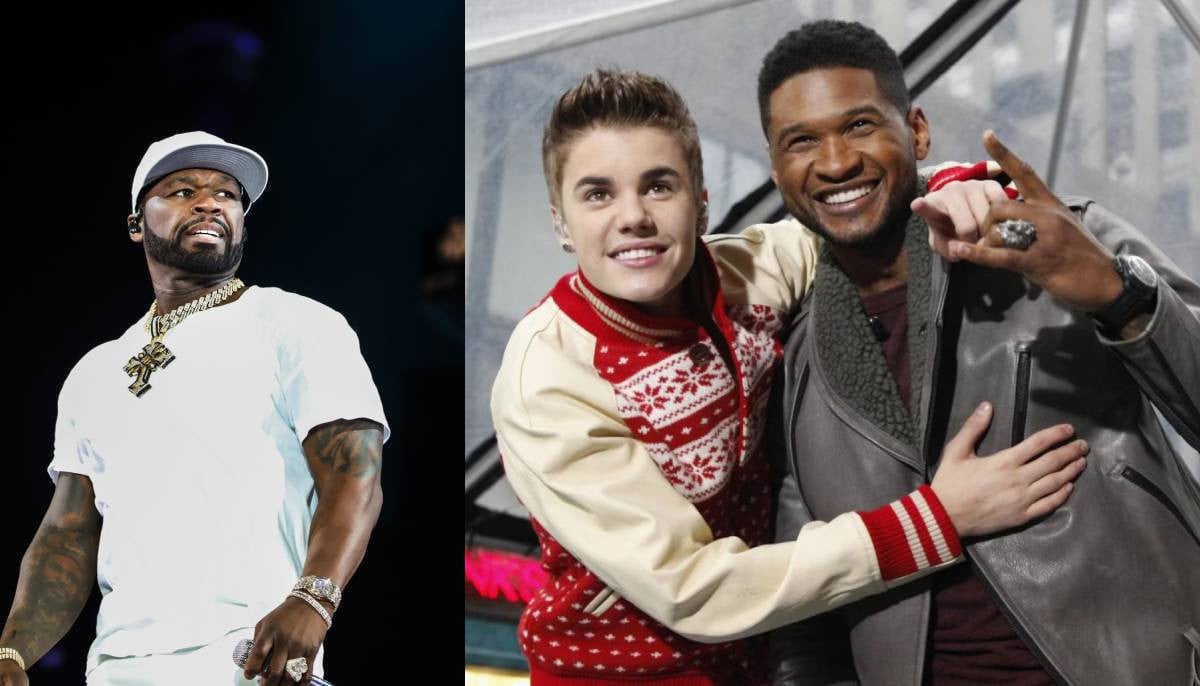 50 Cent raises eyebrows after brutal dig at Usher, Justin Bieber photo