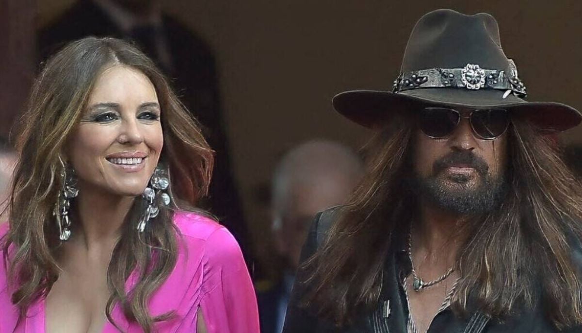 Elizabeth Hurley stuns at Olivier Awards with Billy Ray Cyrus, son Damian