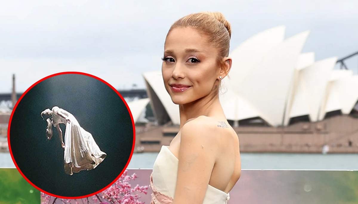 Ariana Grande recreates iconic album cover live before exiting stage