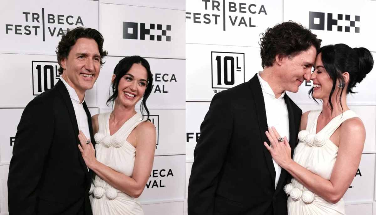 Justin Trudeau hypes Katy Perry during technical glitch at premiere