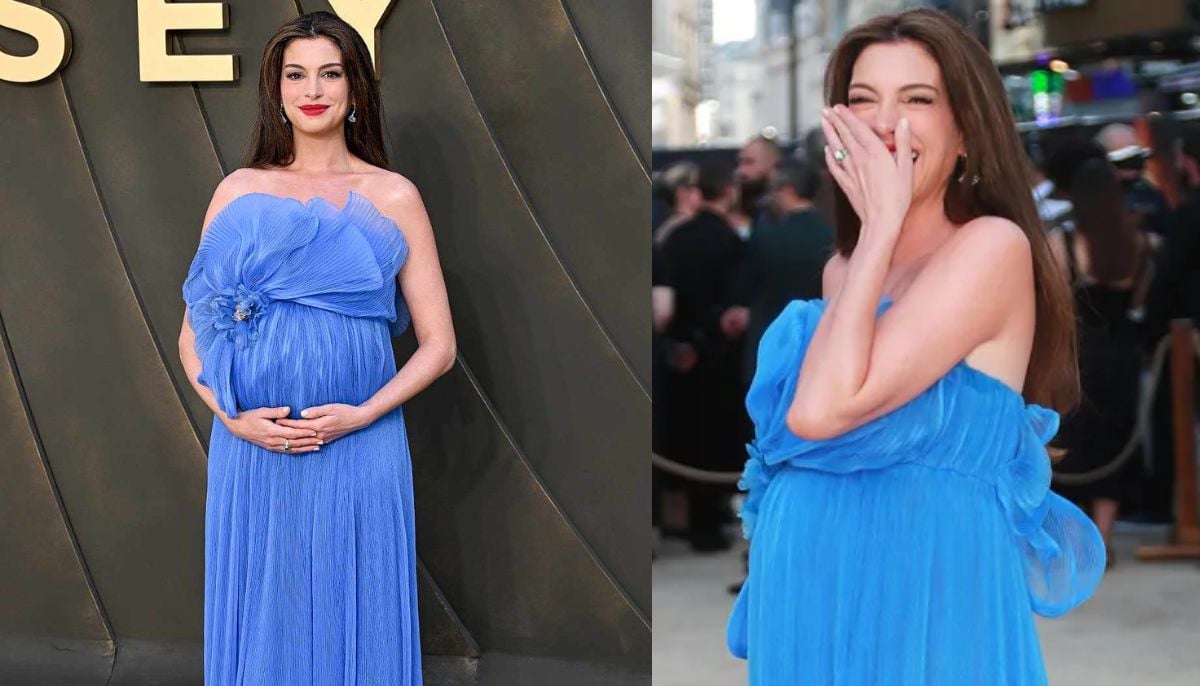 Anne Hathaway reveals sweet story behind her blue Dior dress for The Odyssey premiere