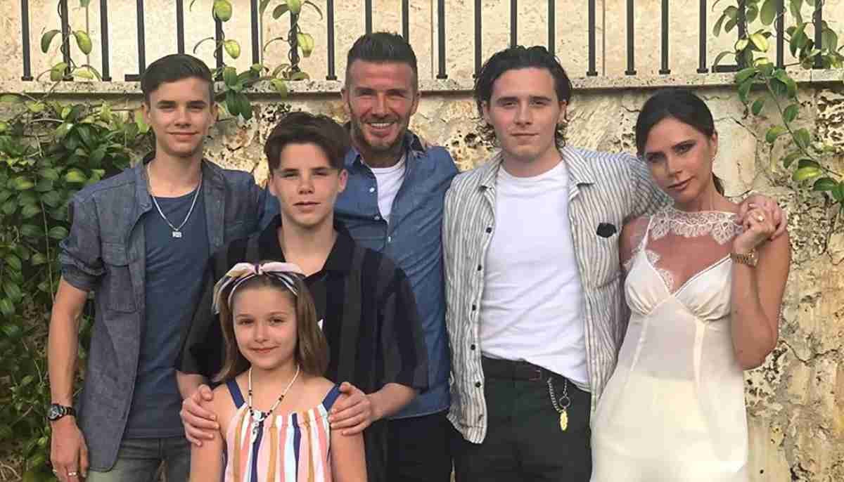 Victoria, David and Brooklyn Beckham watch same England match at FIFA