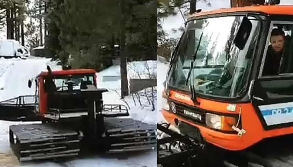 In Pictures Snowcat snow plow that ran over Jeremy Renner's leg The