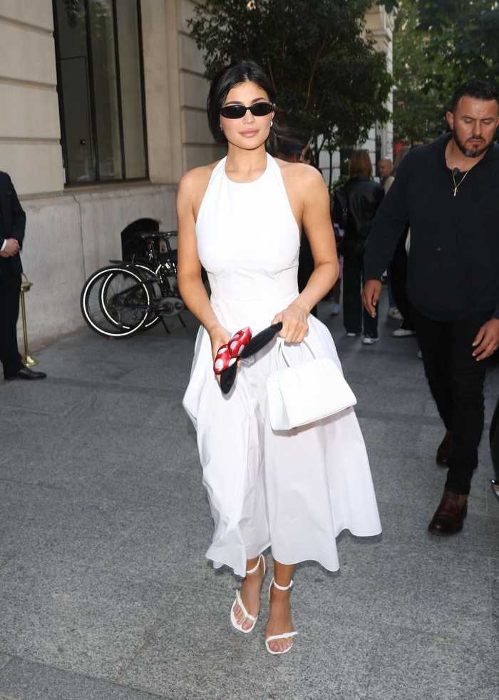 Kylie Jenner in white dress