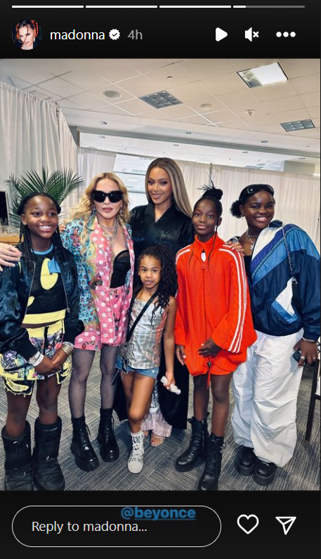 Queens unite! Madonna and Beyonce pose backstage at Renaissance show