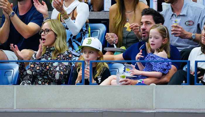 John Krasinski and Emily Blunt take kids to the U.S. open