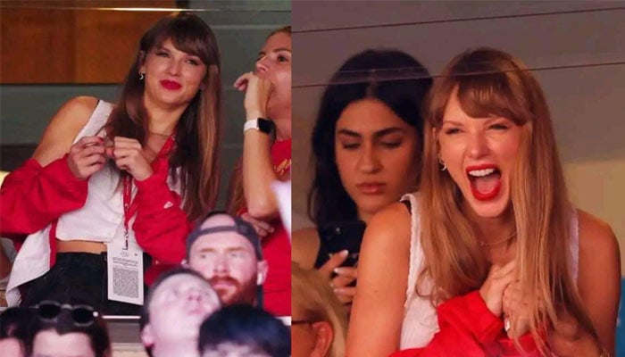 Taylor Swift in Kelces family suit at Arrowhead Stadium