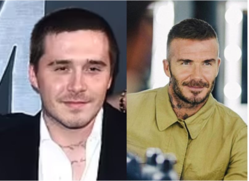 Brooklyn Bechkam and David Beckham