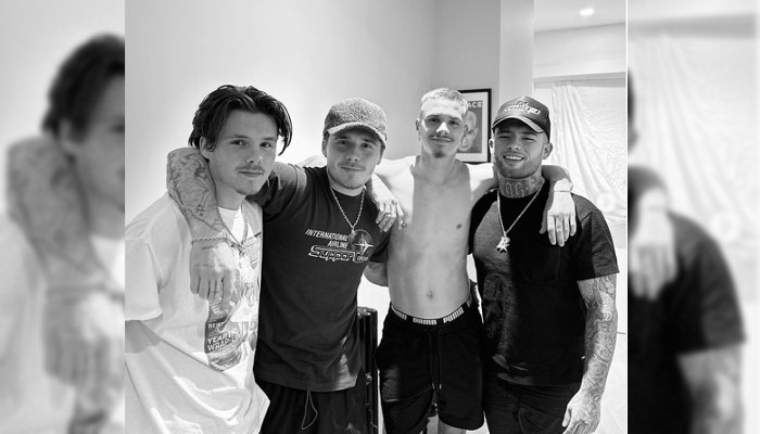 From left: Cruz, Brooklyn, Romeo and Tattoo artist, Pablo