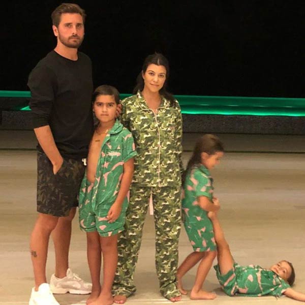 Kourtney Kardashian with her ex and kids