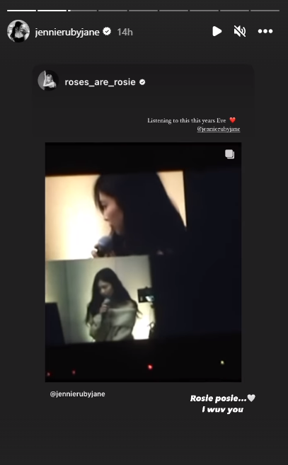 Rosé and Jennie Kims interaction over Instagram stories