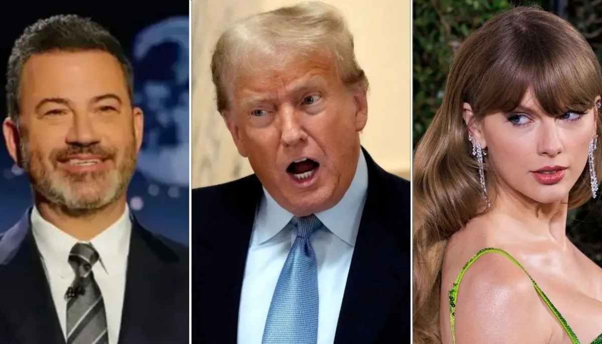 Jimmy Kimmel pointed out that Trump, who mocked Taylor Swift, was also booed when he appeared at the Caesars Superdome