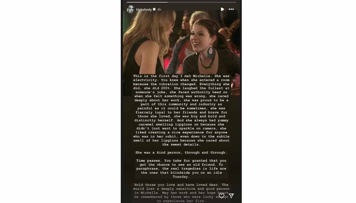 Michelle Trachtenbergs unexpected death shocks Blake Lively