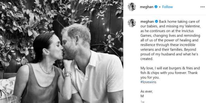 Prince Harry breaks silence on Meghan Markles romantic Valentines tribute