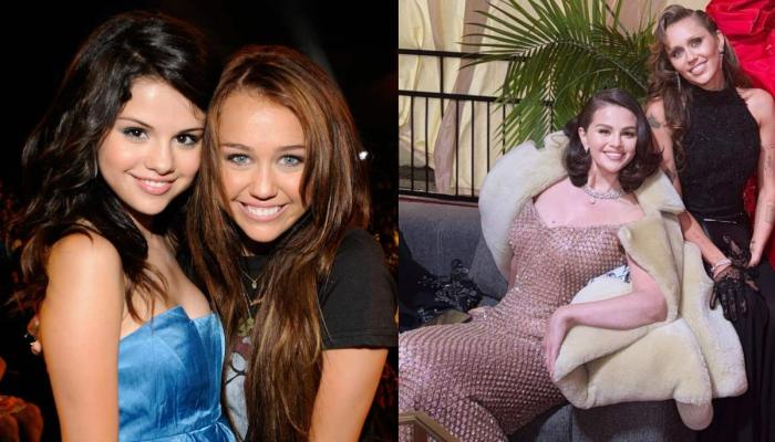 Disney stars Miley Cyrus and Selena Gomez