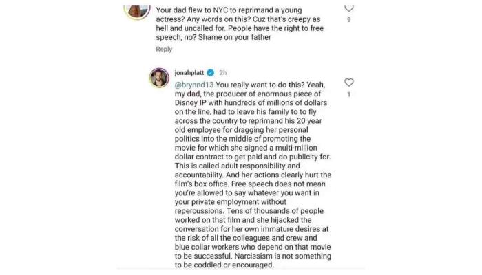 Rachel Zegler gets called out by producer’s son