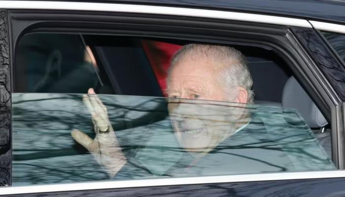 King Charles was spotted waving at well-wishers while leaving Clarence House in London this morning