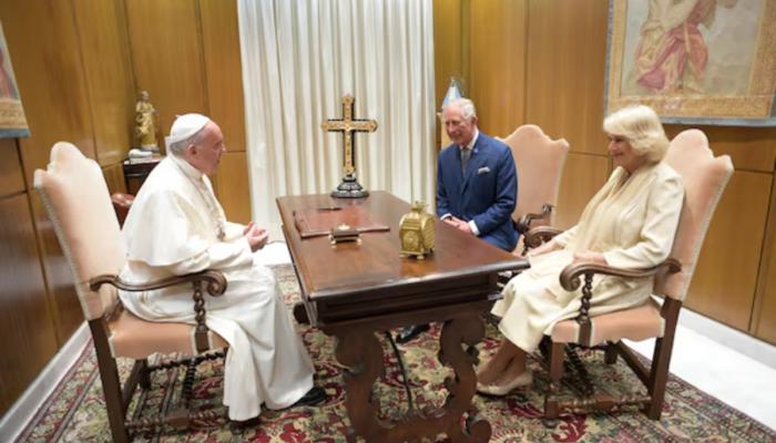 King Charles and Queen Camilla met with the Pope for 20 minutes at Casa Santa Marta