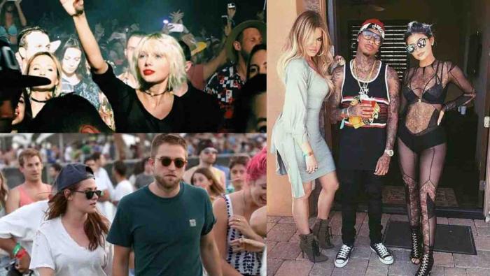 the celebrities attend the event with their romantic partners and friends to party