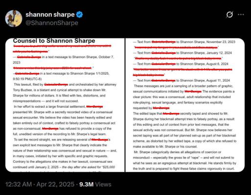 Shannon Sharpe shares unsettling DMs from alleged victim amid assault lawsuit