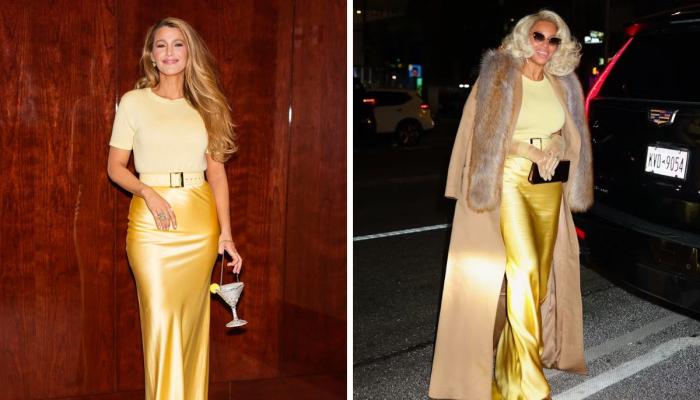Blake Lively steps out in buttery yellow maxi dress previously worn by Beyonce