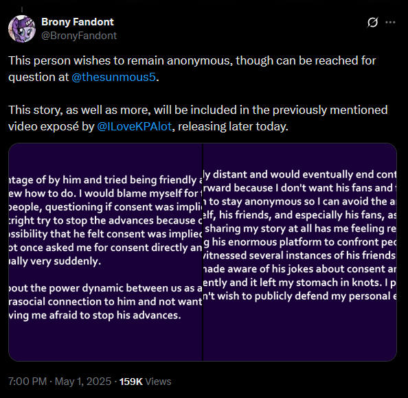YouTuber Saberspark faces disturbing allegations