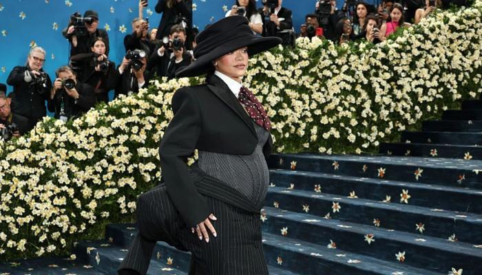 Rihanna shows off her baby bump on the 2025 Met Gala red carpet