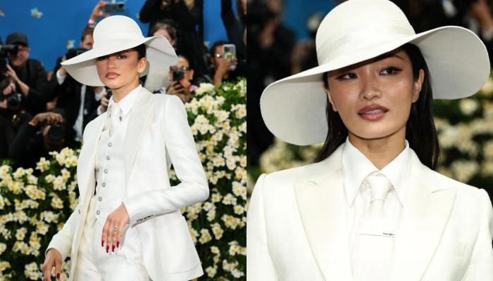 The actresses turned heads in nearly identical suits