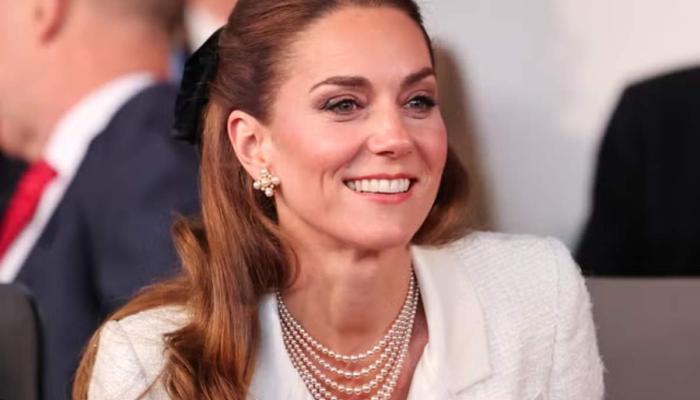 was all smiles as she joined Prince William at Horse Guards Parade for the commemorative concert