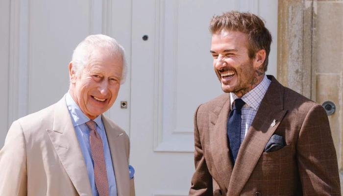 King Charles and David Beckham looked perfectly in sync as they teased a new collaboration