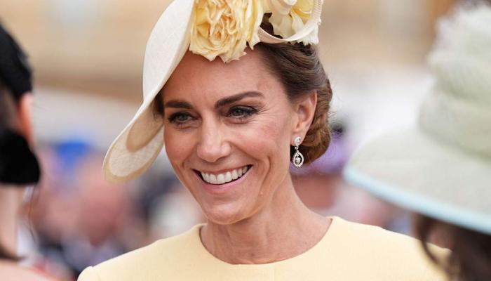 Kate Middleton stepped out for a sun-soaked appearance at the Buckingham Palace garden party on Tuesday