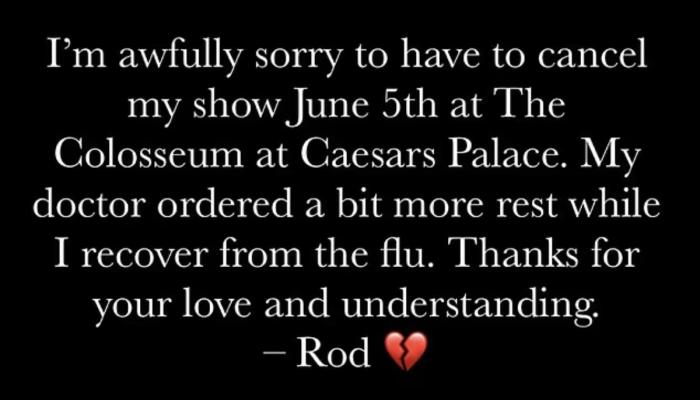Rod Stewart postpones Vegas show again amid health concerns