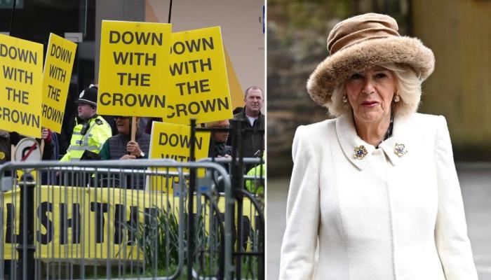 Queen Camillas Northumberland visit crashed by anti-monarchy protestors