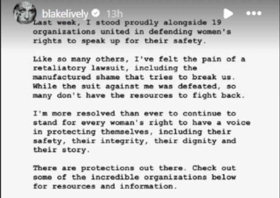 Blake Lively vows to fight after victory in ongoing legal battle