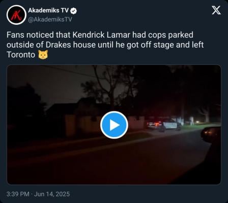 Kendrick Lamar allegedly took drastic measures in Toronto