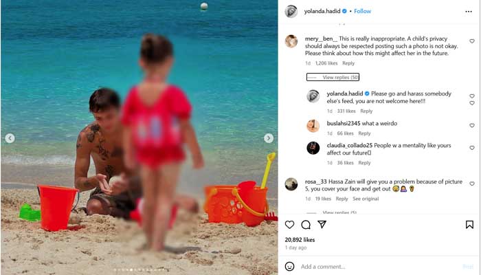Gigi Hadids mother counters critics over Khais inappropriate picture