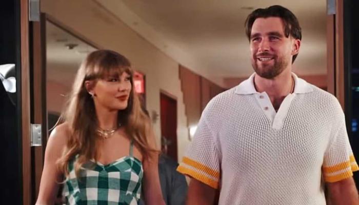 Taylor Swift’s beau Travis Kelce gets shy during interview