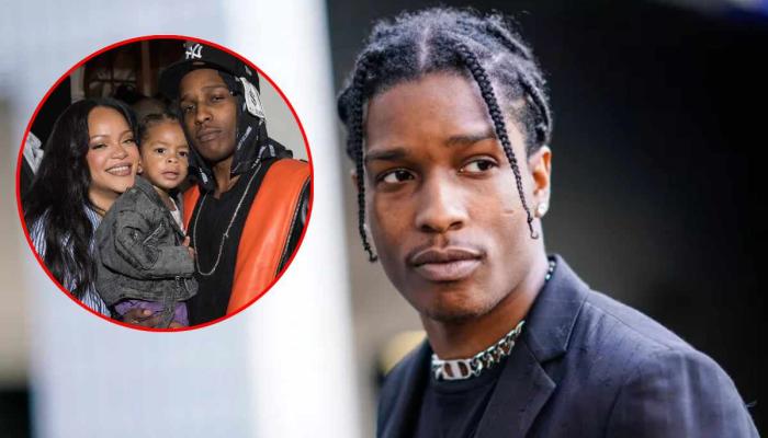 A$AP Rocky throws stuff at mystery man sitting next to Rihanna