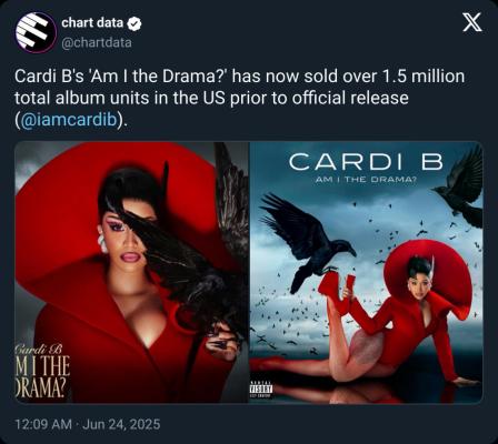Cardi B’s rare vinyl sees massive surge in presales