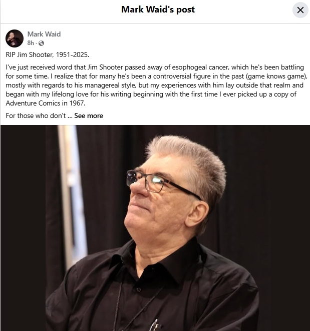 shooter’s stint as editor-in-chief at one point taken Marvel sales to over 80 percent of the entire US comic book market.