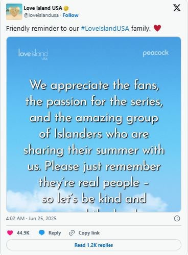 Love Island USA Vanna Einerson addresses plastic surgery rumours