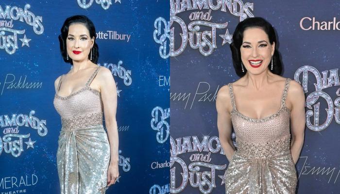 Dita Von Teese wows in dazzling gown at glittering premiere