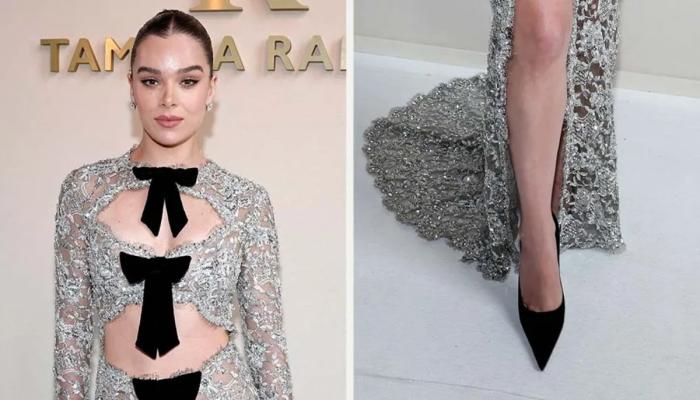 Hailee Steinfeld sparkles in sheer cutout ensemble at Paris Fashion Week